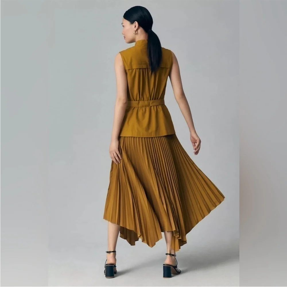 Anthropology safari pleated vest dress RARE! - Picture 3 of 8